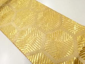 アンティーク　若松亀甲に菊模様織出し全通袋帯（着用可）